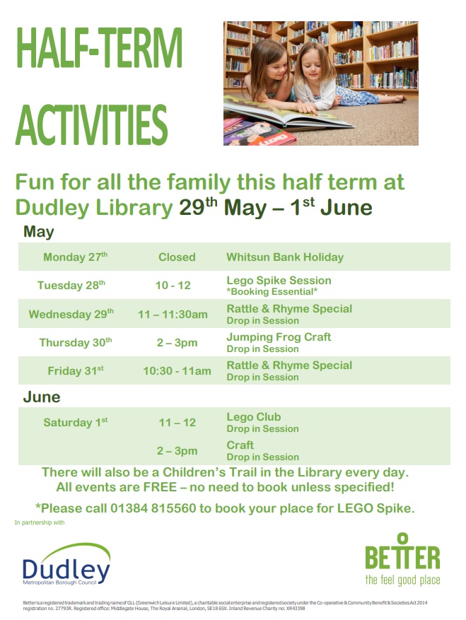 Dudley Library - May Half Term Children's Activities